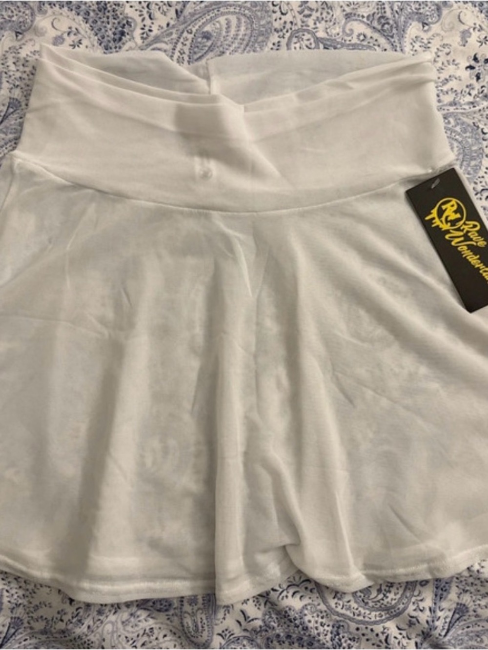 Race White Mesh Skater Skirt